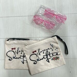 NWT‎ Swiftie makeup bag, cosmetic bag, beauty bag, (2) & (2) pink heart glasses